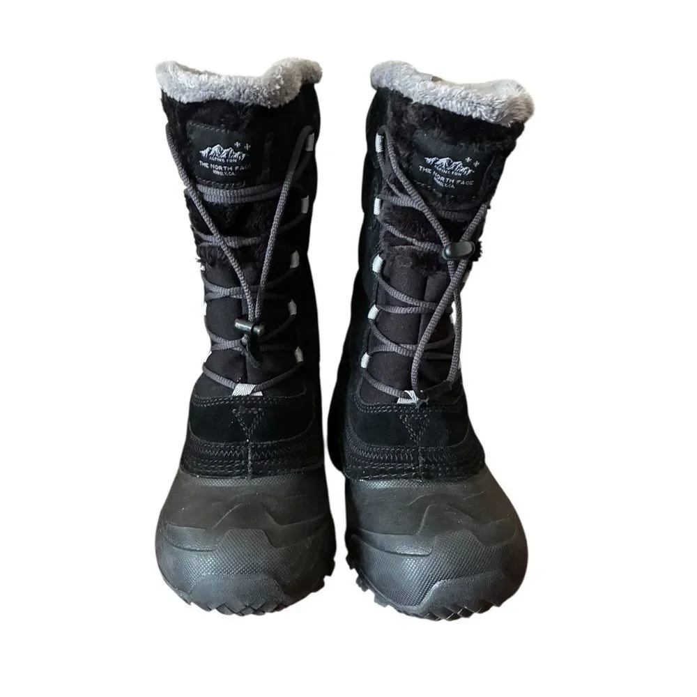 The North Face Black and Gray Insulated Boots Girls Size 3